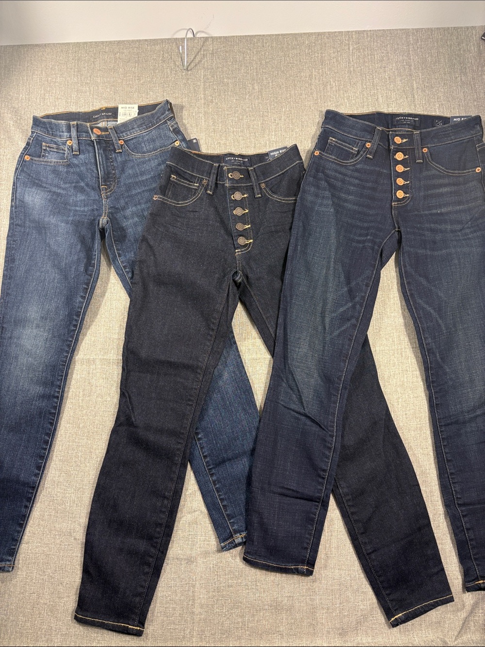 Lucky Brand Women's Skinny Jeans Trio - Dark & Medium Blue Jean Bundle
